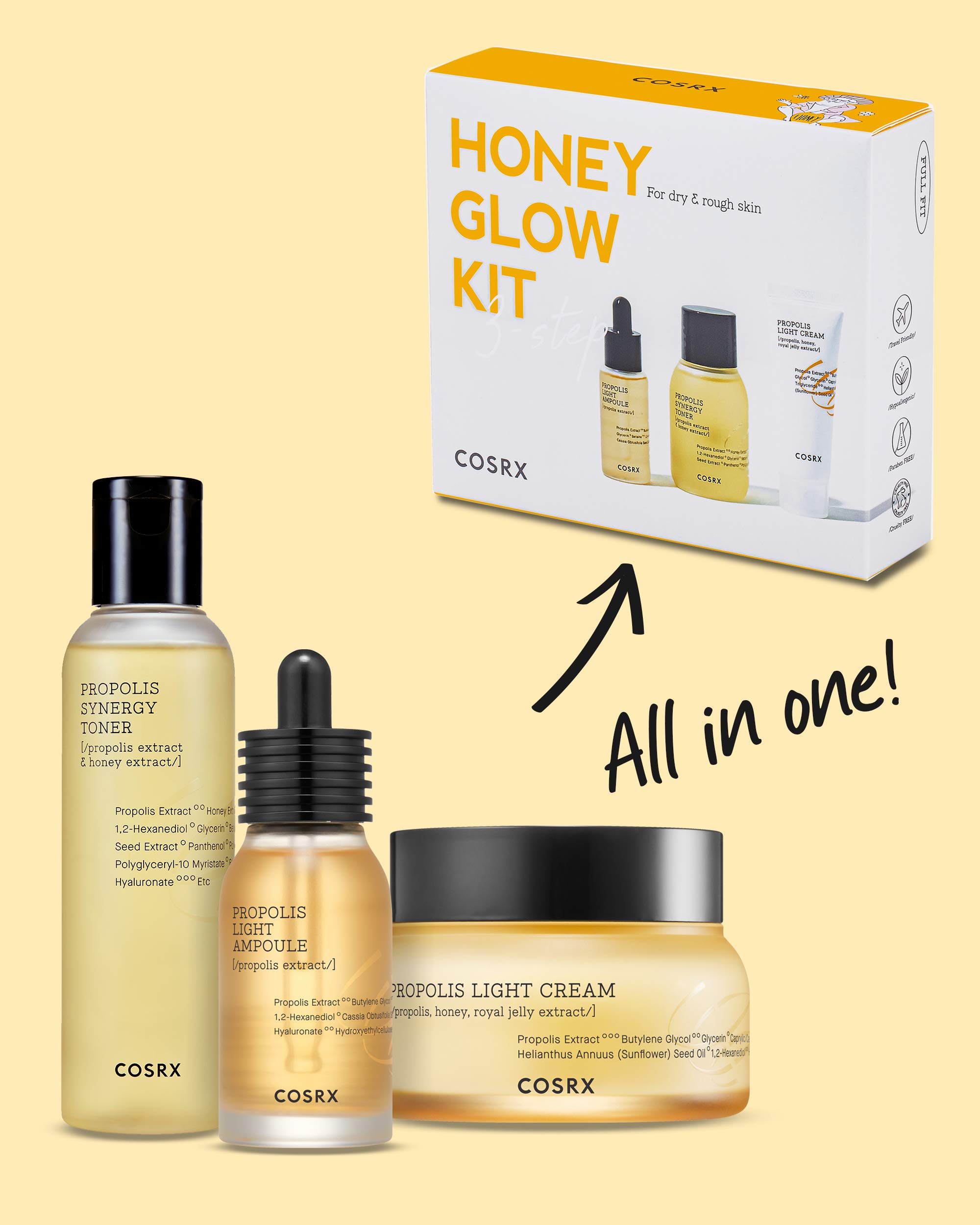 Amazon.com: COSRX Honey Glow Kit, Korean Skin Care Set with